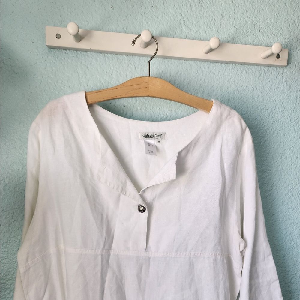 Coldwater creek linen boxi tunic blouse - Picture 3 of 15